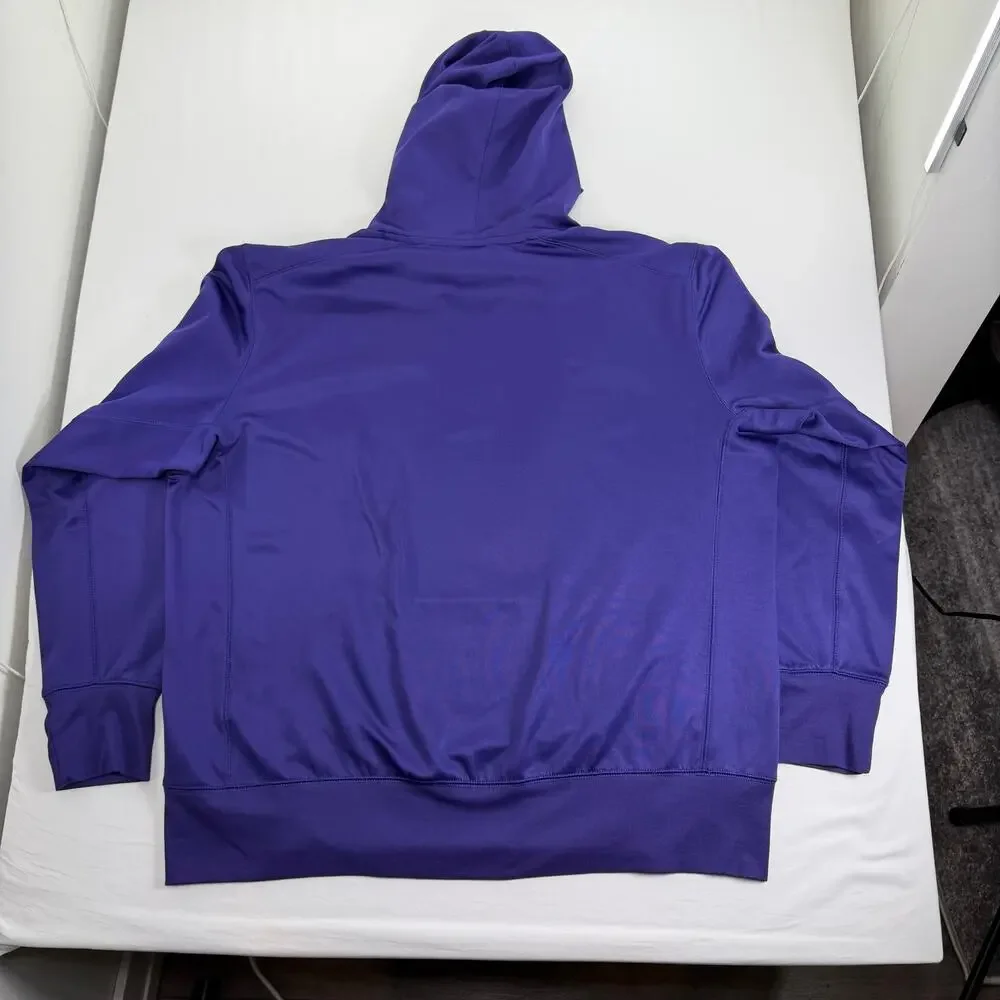 Nike LSU Wildcats Football Center Swoosh Hoodie Mens XL DriFit Purple Sweatshirt